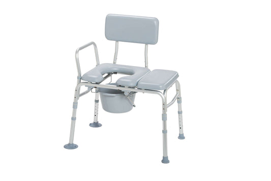 Combination Padded Transfer Bench and Commode
