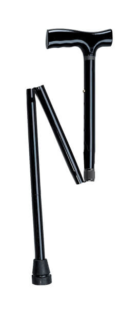 Bariatric Aluminum Folding Cane, Height Adjustable - Black