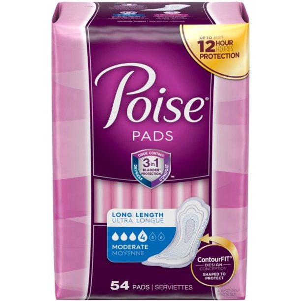 POISE * PADS MODERATE LONG 54 PACK (54 PK)
