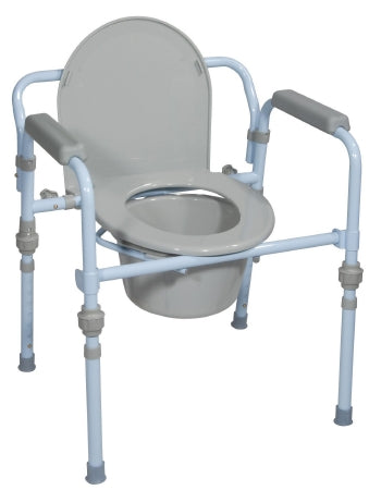 Folding Commode Chair drive™ Steel Frame 13-1/2 Inch Seat Width