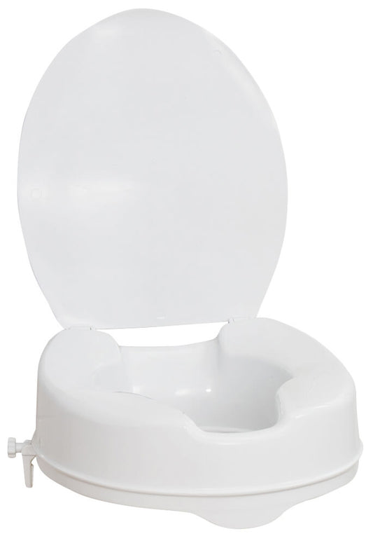 AquaSense Elongated Raised Toilet Seat with Lid 4"