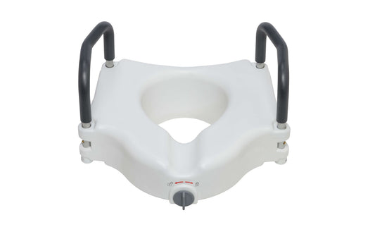 2-in-1 Locking Raised Toilet Seat with Tool-free Removable Arms